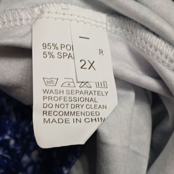 Butterflies purple black blue print shirt with sequin sleeves Sz 2X NWOT - Picture 9 of 9